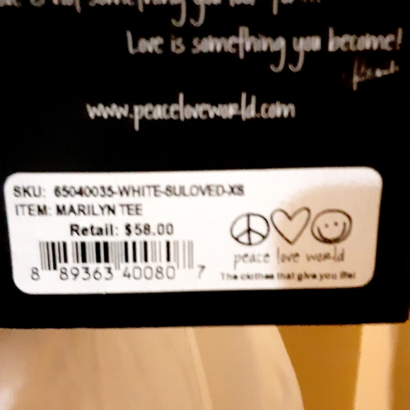 Peace Love world Super Love  cotton v-neck - Picture 5 of 5